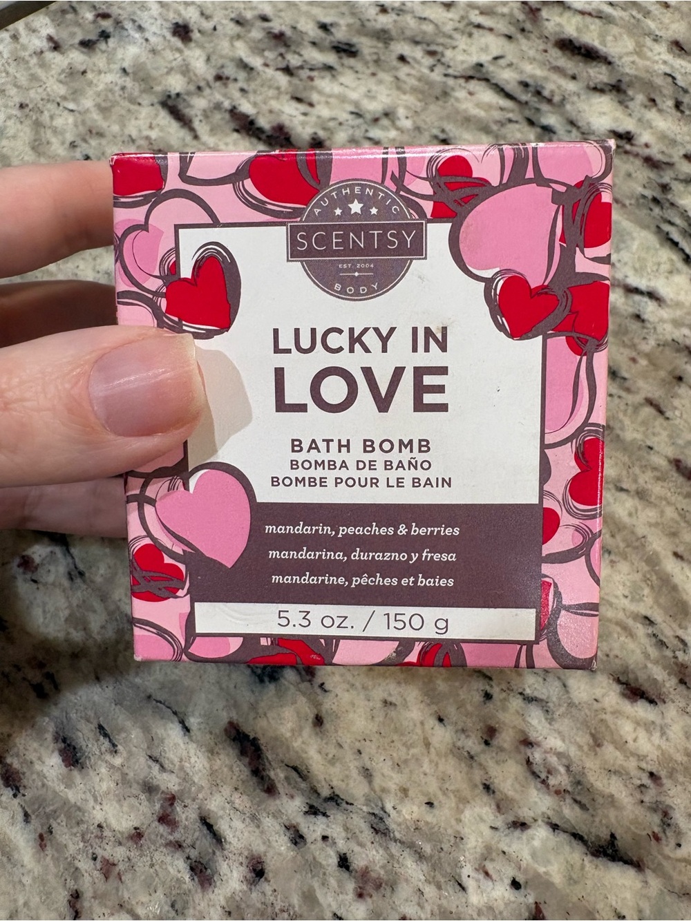 Scentsy Lucky In Love Bath Bomb - Pink & Red Heart Box